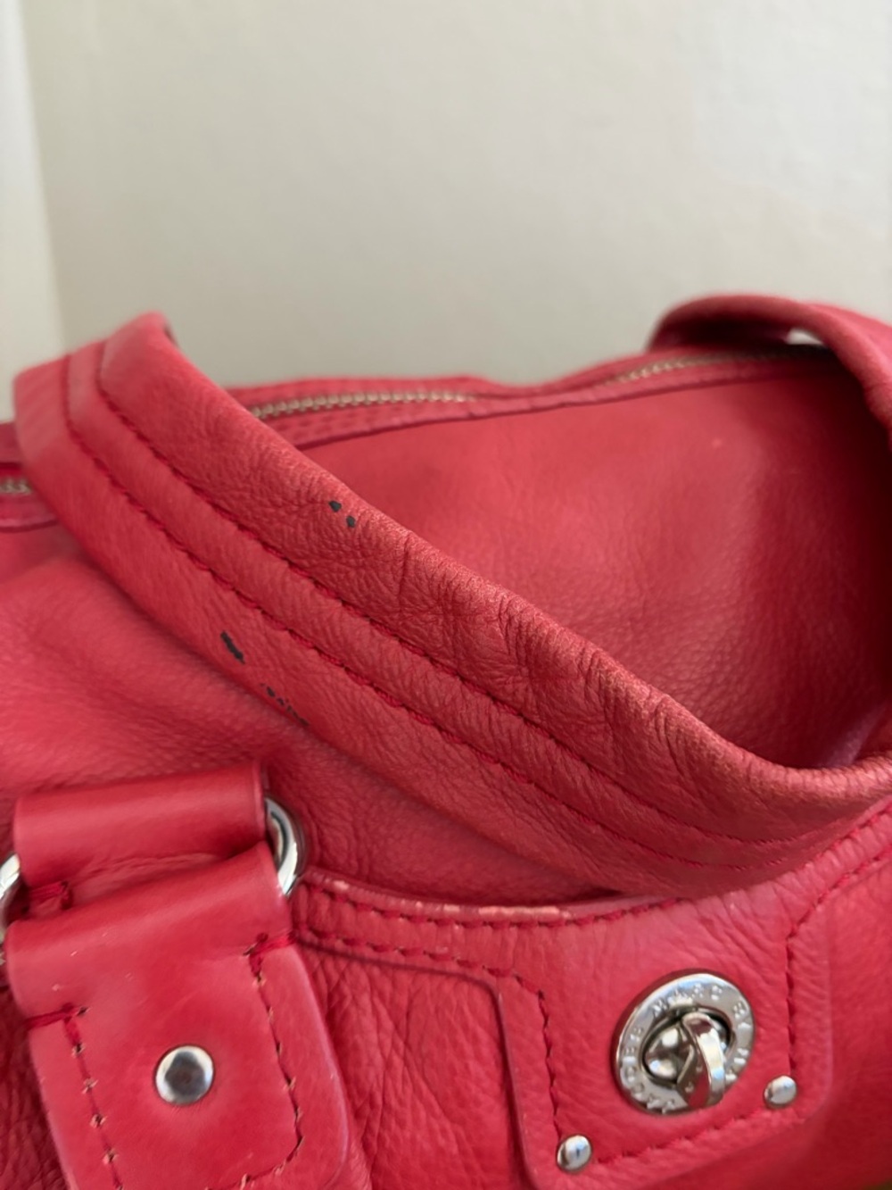 Marc Jacobs Coral-Red Leather Shoulder Bag - Picture 2 of 12